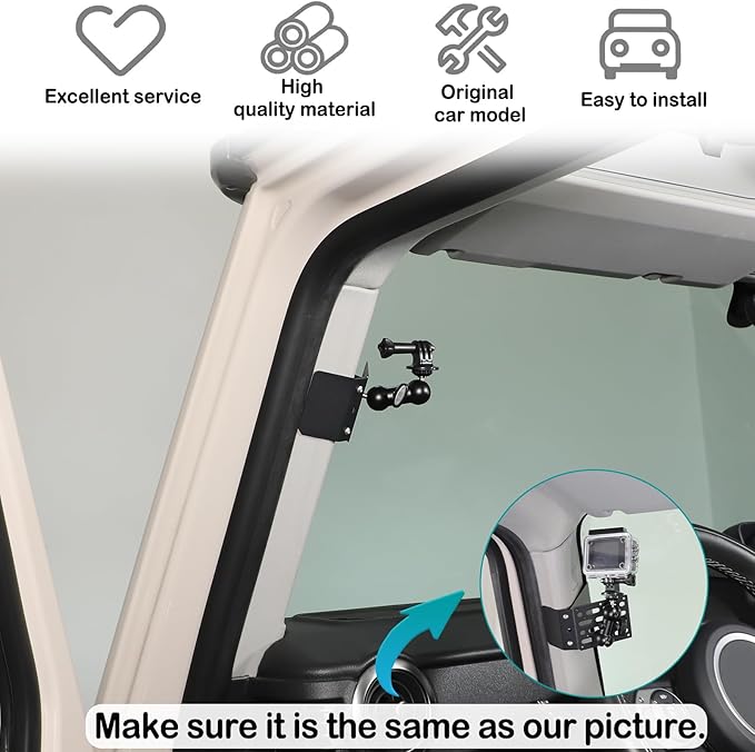 Car A-Pillar Handle Action Camera Mount Multifunctional Compatible with Ineos Grenadier 2020-2026, Automotive Driver Side A-Pillar Interior Extended Phone Holder Accessories