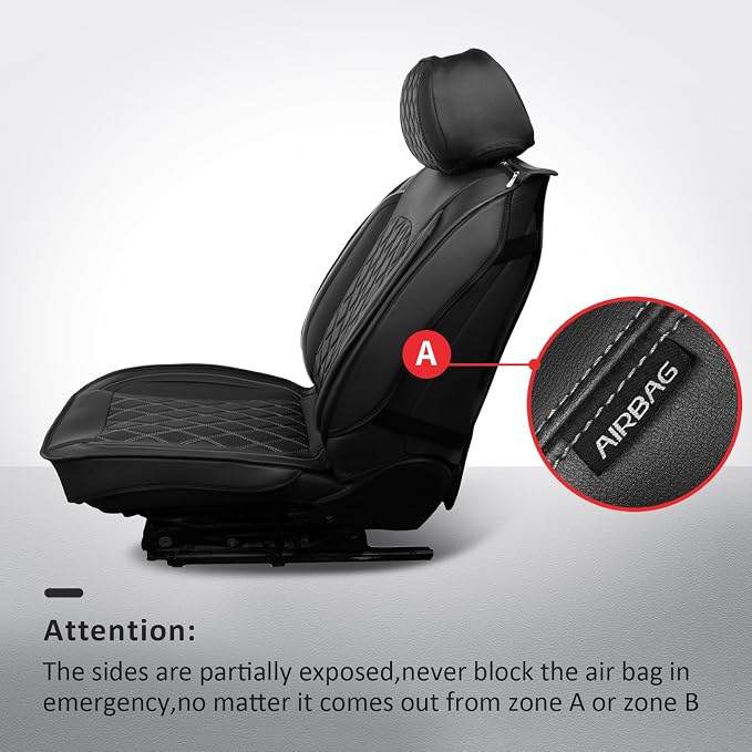 MIROZO Tacoma Front Seat Covers,Leather Car Seat Covers,Waterproof Truck Seat Covers Custom Fits for 2016-2023 Toyota Tacoma Crew Cab,Car Seat Protector (Black,2PCS Front)