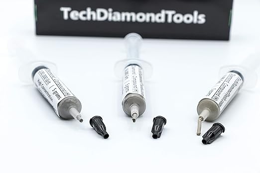 TechDiamondTools Kit of 3 Diamond Polishing Compound Polishing Paste USA Made 8000 50000 100000 Grit for Marble Glass Metal Rock Jewelry Resin Silver Gemstone with High Concentration of Diamond Powder