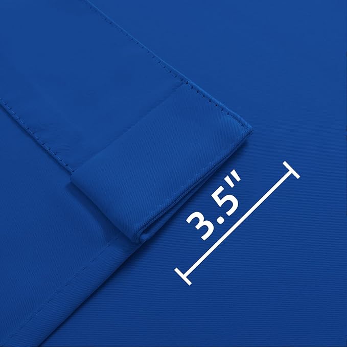 Joydeco Custom Blackout Curtains for Bedroom, 1 Panel Room Darkening Curtains & Drapes for Living Room Window Rod Pocket Back Tab (Custom Size,Royal Blue)