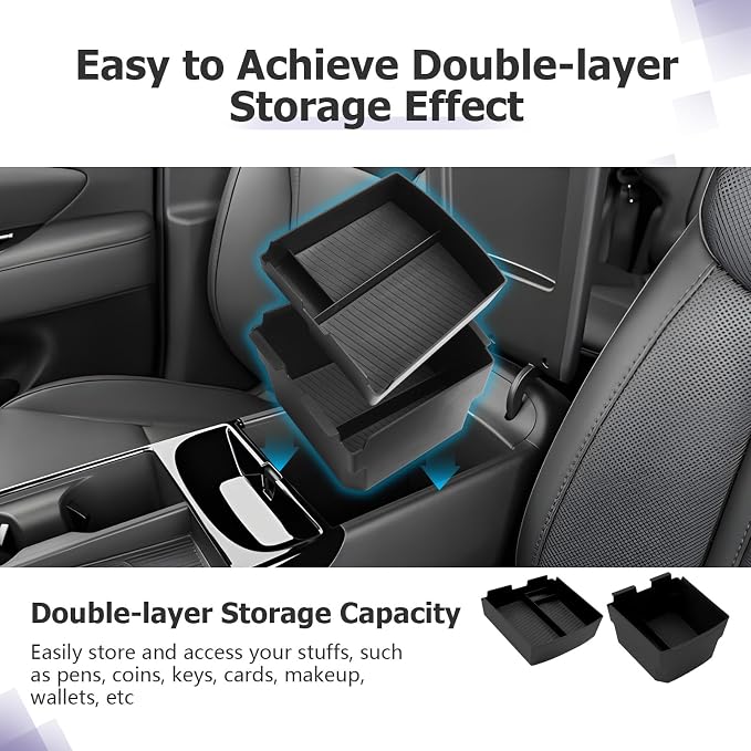 LUWU 2026 Tucson Accessories Center Console Organizer for 2025-2026 Hyundai Tucson Armrest Box Organizer 2PCS Only Fit for Tucson Hybrid/Limited - NOT for 2022-2026 Tucson with Automatic Transmission