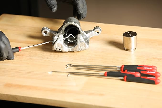 ARES 10035 – Extra Long Precision Hook and Pick Set - 6-Piece Set Includes Angled, Straight, and Full Hooks and Picks - Hardened Steel Shafts - Easily Remove Hoses, O-Rings, and Gaskets