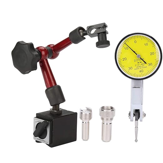 Dial Indicator,Flexible Strong Magnetic Stand Base Holder + Lever Dial Test Indicator for Surface Measuring