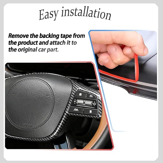 Steering Wheel Button Cover, for Kia Telluride 2020 2021 2022 2023 2024 2025 2026,Steering Wheel Button Panel Protection Frame Molding Trim - Carbon Fiber(Style A)