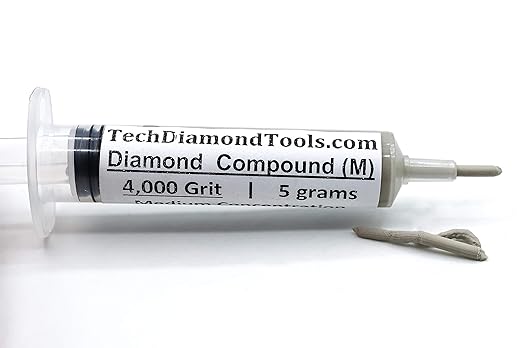 TechDiamondTools Diamond Polishing Compound Kit of 5 Polishing Paste USA Made 1200 1500 2000 3000 4000 Grit for Marble Glass Metal Rock Jewelry Resin Silver with 25% of Diamond Powder