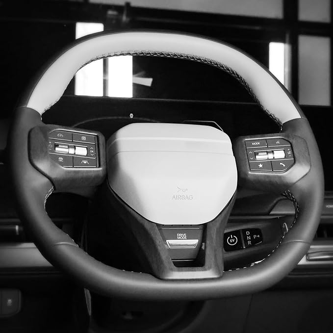 ABS Car Steering Wheel Frame Cover Compatible with Kia K4 GT GT-Line 2025 Kia EV6 GT-Line 2025 Kia EV3 GT-Line Kia EV4 GT-Line Accessories (Wood Grain Style)