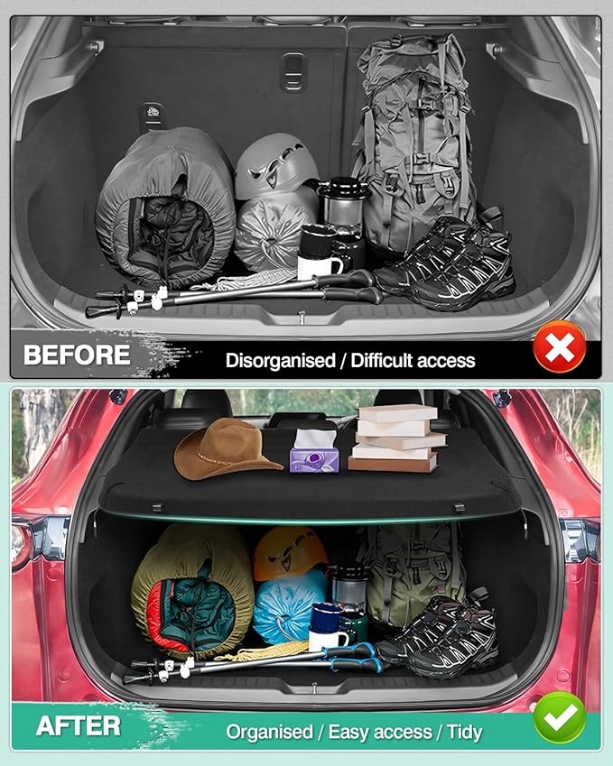 Powerty Cargo Cover for 2020-2025 2026 Mazda CX-30 CX30 Trunk Cover Trunk Shielding Shade for CX30 Accessories Luggage Cover No Gap(Can Withstand The Load)
