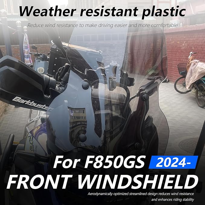 Motorcycle Windshield for F850GS Reduce Wind Resistance Front Windscreen Wind Deflector Fits for BMW F 850gs Adventure F850 GS/ F850 ADV (Grey)