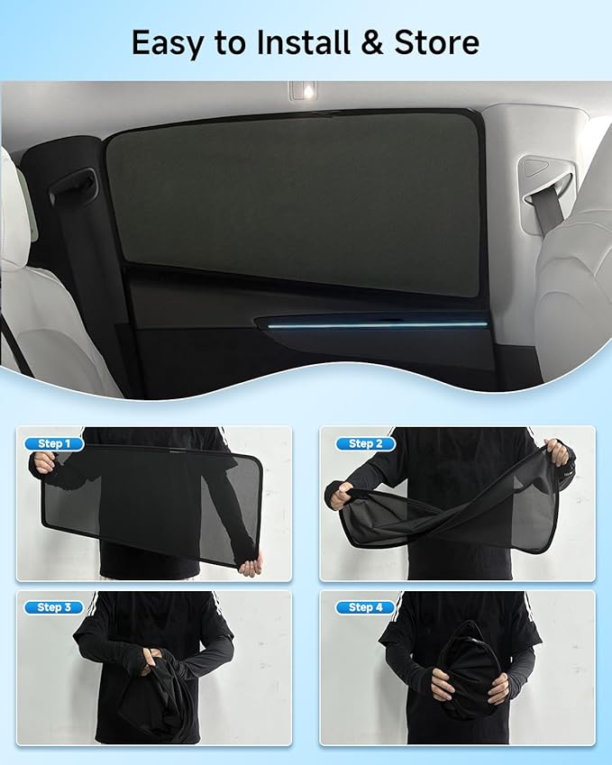 Car Window Shade for Honda CR-V or CRV 2017-2022,2 Pack UV & Glare Protection, Breathable Privacy Screen, Insect & Bug Blocker Magnetic Mesh Side Rear Sun Shades for Baby Camping, Napping & Travel