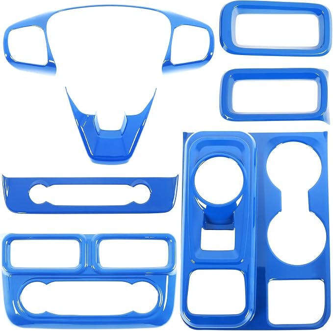 Car 7Pcs Center Console Decoration Trim Kit Compatible with Ford Maverick 2022-2024 Central Control A/C Volume Switch/Outlet Vent/Gear Shift/Steering Panel Protector Cover ABS Interior Accessories