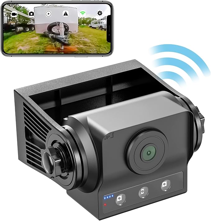 Wireless Hitch Backup Camera, 720P WiFi Magnetic Trailer Hitch Backup Rear/Front View Camera for Pickup Truck/Horse Trailer/RV/Camper Reverse, Rechargeable Battery, Compatible with iPhone Android