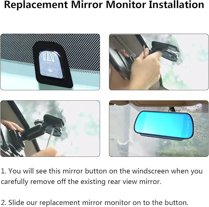 Compatible for Ford Transit 150 2015-2018, Transit 250 2015-2018, Transit 350/350 HD 2015-2018，350HD L4H3 Brake Light Backup Camera with 7 inch Clip-on Mirror Monitor (Transit Van)