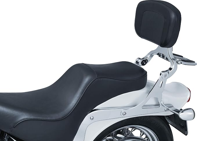 Kuryakyn 7096 Multi-Purpose Driver/Passenger Seat Backrest Component: Fixed Mounts for 2000-06 Harley-Davidson FL & FX Softail Motorcycles, 1 Pair, Chrome