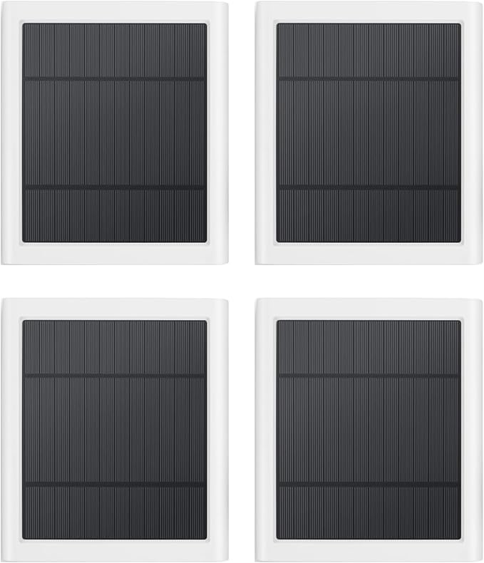 Solar Panel Outdoor for Ring Cameras (White 4P) Spotlight Cam Plus/Pro(Battery) Stick Up Cam/Pro Wireless Outdoor with 10FT/3M Long Cable Dustproof Waterproof