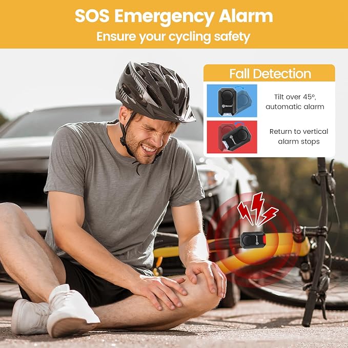 Geevon Bike Alarms for Ebikes,2+1Pcs Wireless Bike Alarm with Remote,135dB Anti-Theft Bicycle Motorcycle Alarm Wireless Security Sensor Alarms, IPX5 Waterproof