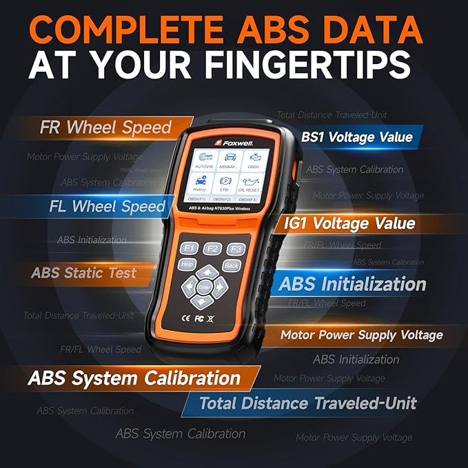 2026 FOXWELL NT630 Plus OBD2 Scanner with ABS and SRS, ABS Auto Bleed Scan Tool, Brake Code Reader with Live Data, Bidirectional Control & SAS Oil EPB Reset Diagnostic Tool