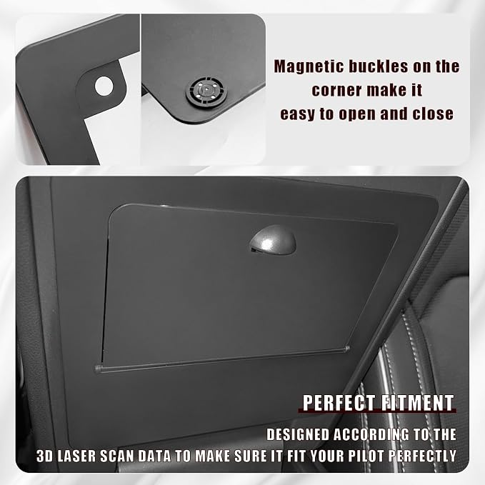 Muslogy Center Console Hidden Storage Box Compatible with Honda Pilot 2023 2024 2025, 2024-2026 Ridgeline/Passport Magnet Armrest Secret Compartment Center Console Organizer(Hidden Organizer)
