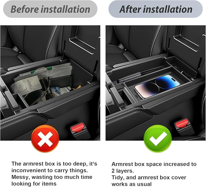 SKTU for 2026 Nissan Pathfinder Center Console Organizer for 2026+ Nissan Pathfinder (SV/SL/Rock Creek/Platinum) Console Tray Nissan Pathfinder 2026 Accessories ABS Insert Armrest Storage Box