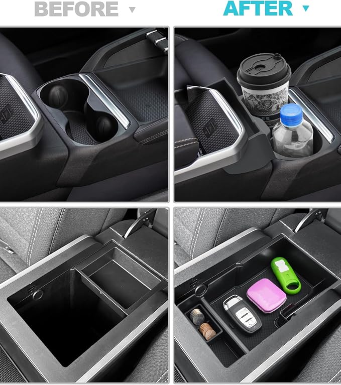 CDEFG 3Pcs for 2025 2026 GMC Terrain Center Console Organizer for 2025 2026 GMC Terrain Accessories Middle Console Organizer Armrest Storage Box Coin Holder & Cup Holder