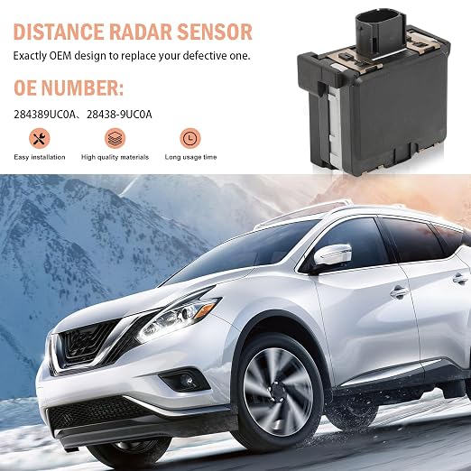 284389UC0A Cruise Control Distance Radar Sensor Fit for Nissan Murano 3.5L V6 2016 2017 2018 Automotive Car Cruise Control Sensor Module Unit Distance Connector Replace 28438-9UC0A