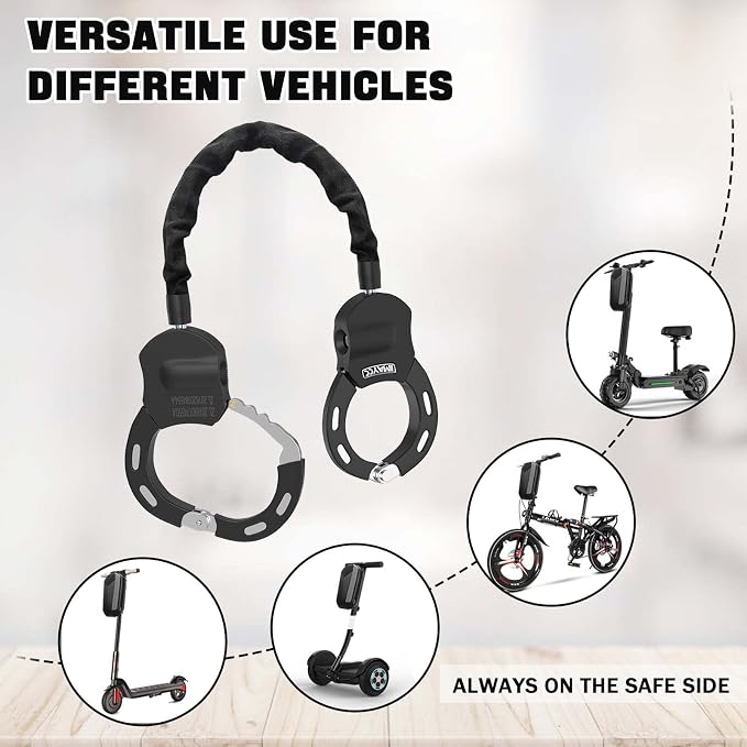 NO Logo Bike Lock - Chain Lock and Bag for Electric Scooter, Motorcycle, Bicycle