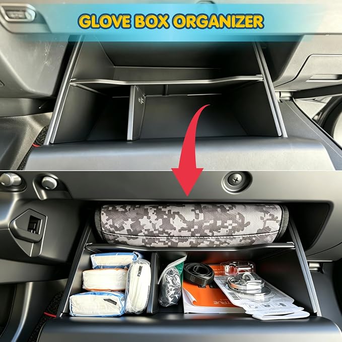 Center Console Organizer for 2022-2026 Nissan Frontier Pro-4X/S/SV/SL | Armrest Tray, Secondary Storage Box, Glove Box Insert - 3-Piece Set, Drop-in Install, Expands Interior Storage Space