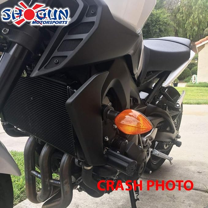 Shogun USA Made Yam MT-09 MT 09 MT09 2018 2019 2020 FZ09 FZ 09 2017 Black No Cut Frame Sliders Fits ABS & Non ABS Models - 750-6429