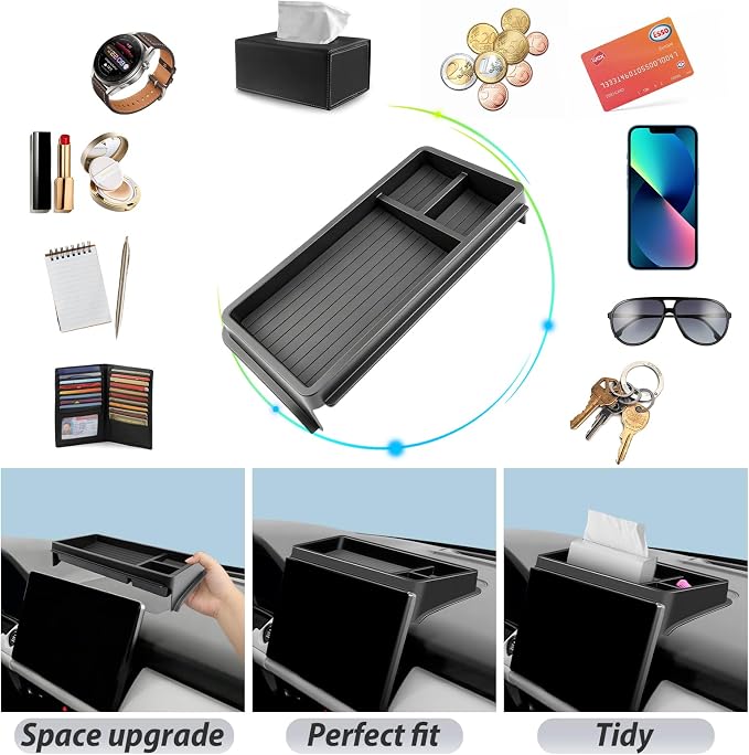 SKTU for 2026 Mazda CX-5 Dashboard Storage Box 12.9-Inch for 2026+ Mazda CX-5 Dashboard Organizer Mazda CX5 2026 Accessories ABS Durable Dashboard Tray (Not Fit for 2.5 Premium Plus)