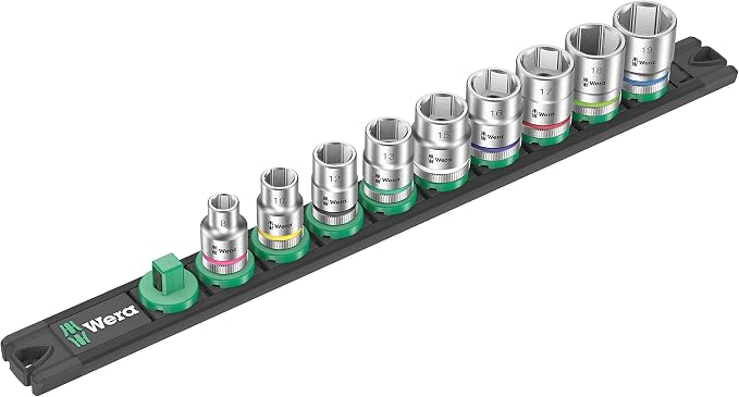Magnetic sock rail B 4 sock set 3/8" drv 9 pieces | bike-hand-tools