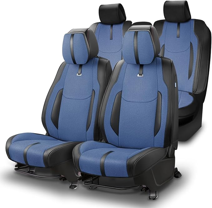 Drive Series Full Set Seat Covers Universal for Cars Trucks SUV, Navy Blue, CA-SC-Drive-Full-NB
