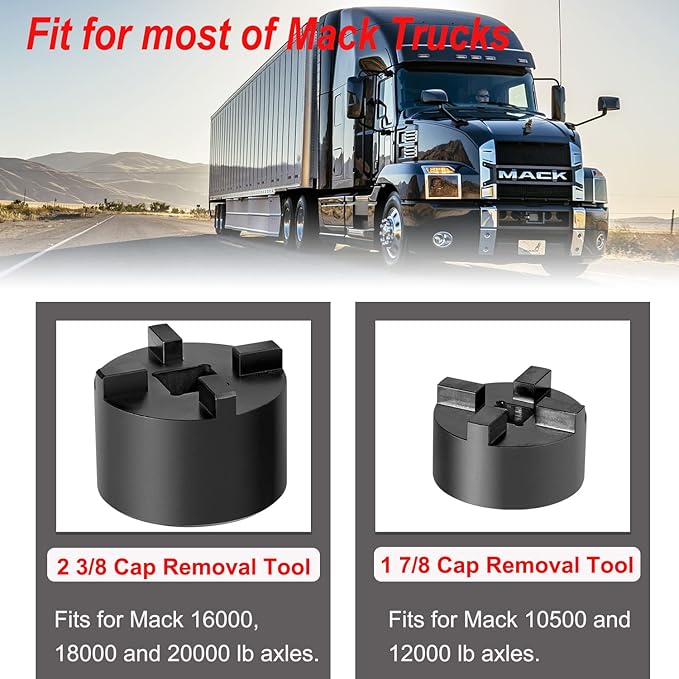 Truck King Pin Socket/KingPins Cap Removal Tool Kit for Mack 10500, 12000, 16000, 18000, 20000lbs Axles, Replacement for 5053, CTA 5044 & 11-3000