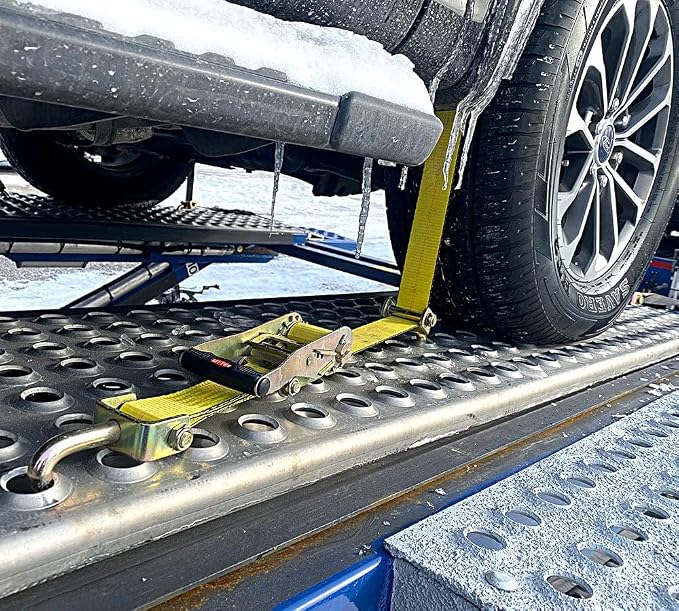Mytee Products Over the Tire Ratchet Strap w/Swivel J Hooks & Rubber Pads