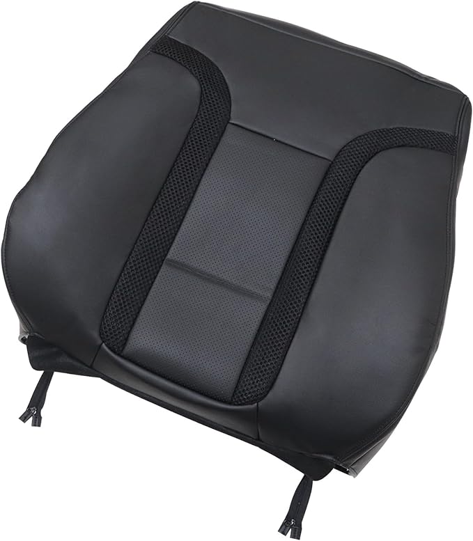 Front Driver & Passenger Bottom & Top Lean Back Replacement Perforated Leather Seat Covers Black Compatible with Ford F150 SVT 2010 2011 2012 2013 2014