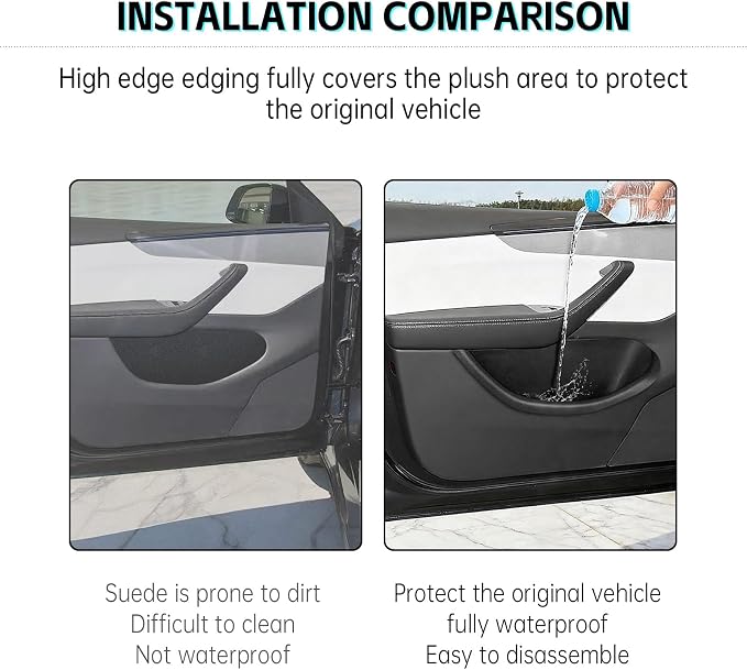 4PCS Door Side Organizer TPE Front Rear Door Pocket Storage Boxes for Tesla Model Y Juniper 2025 2026 Interior Accessories