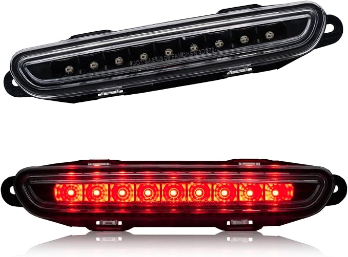 Third 3rd Brake Light LED for 2006-2010 Dodge Charger, High Mount Rear Brake Lights Assembly for 06-10 Charger, Waterproof Center Cab Lamp Stop Light (Black)