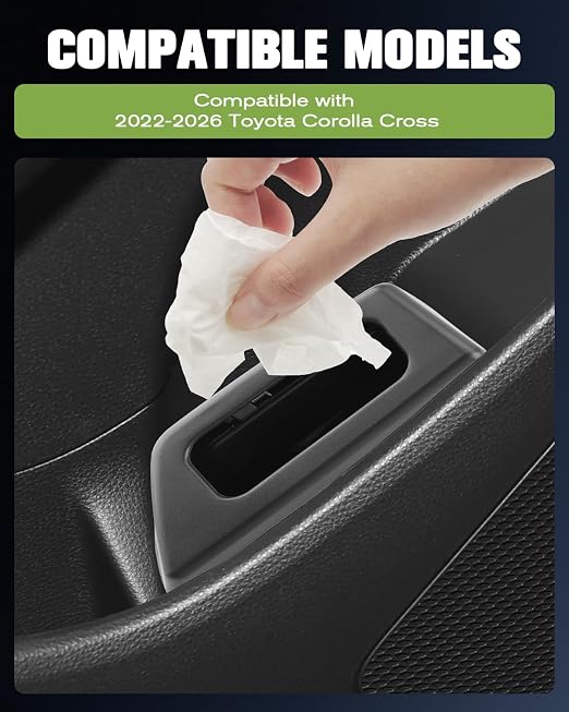 YEE PIN (2PCS) Corolla Cross 2026 Trash Can Trash Bin for Door 2026 Corolla Cross Car Door Trashcan Trash Holder for 2022-2026 Toyota Corolla Cross Accessories Driver Passenger Side Door Trashcans