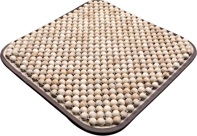 LACDL Beaded Car Seat Covers for Cars, Cooling Bead Seat Cover for Trucks & SUVs - Auto Ventilated Seat Cooler Pad, Natural Wood Breathable Beads - Sweat Protector for Summer, Burlywood
