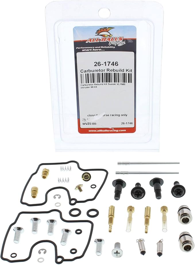 All Balls Racing 26-1746 Carburetor Rebuild Kit Compatible with/Replacement For Suzuki VL 1500 LC C90 Intruder 1998-2004