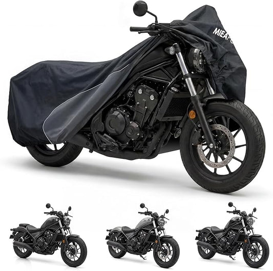 Heavy Duty Motorcycle Cover Compatible with Honda Rebel 500 300 250, Harley Davidson Iron 883,Forty-Eight,Sportster S and More - Waterproof Motorcycle Cover Outdoor Storage