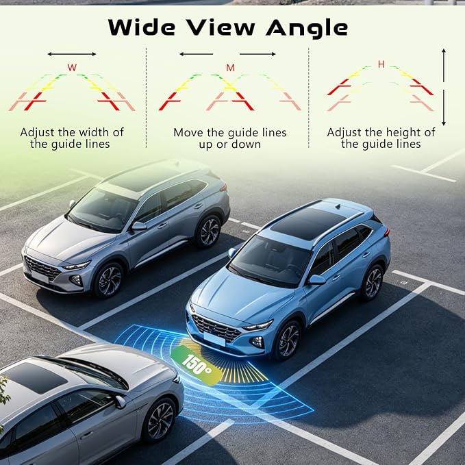 7" 2-Channel Truck Backup Camera Monitor kit No Lag Waterproof Induction Night Vision Reverse Camera + IPS Screen Rear View Monitor Vehicle Parking System for RV Bus Trailer Truck (49ft Video Cable)