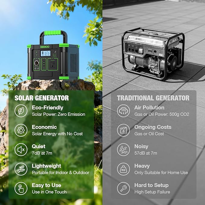 GRECELL Portable Power Station 330W (Peak 600W), GRECELL 288Wh Solar Generator with 60W USB-C PD, 5W Wireless 110V Pure Sine Wave AC Outlet, Lightweight Backup Battery for Camping, Travel, RVs
