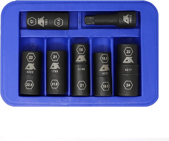 CTA Tools 7307 7 Pc. Flip Socket Set - Removal of Inflated, Warped and Mangled Chrome-Cap Style Lug Nuts