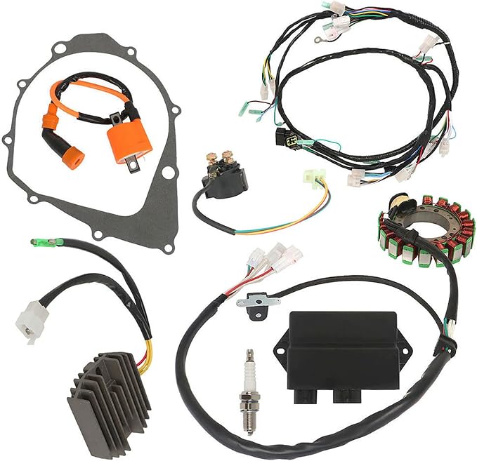 labwork Stator Ignition Coil Wire Harness CDI Kit Replacement for Yamaha Warrior 350 YFM350X Replacement for 3GD-82590-40-00 3HN-85510-10-00 4KD-81940-00-00