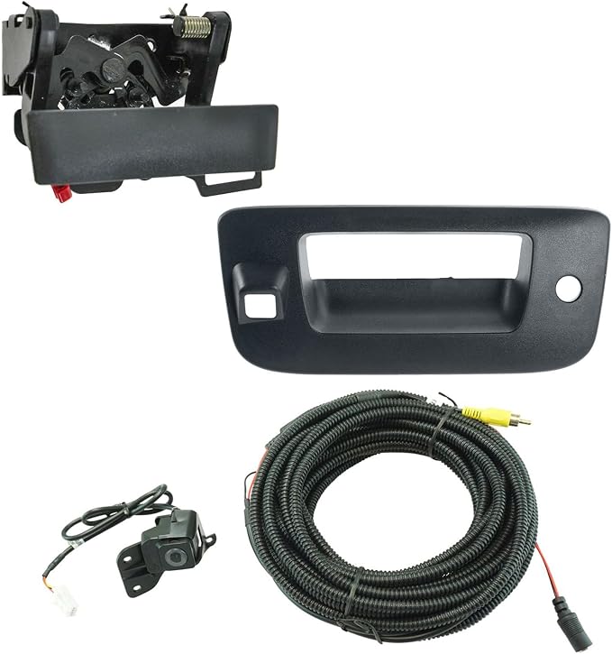TRQ Rear View Camera Kit Black Compatible with 2007-2013 Chevrolet Silverado 1500 2007-2014 Silverado 2500 HD 3500 HD GMC Sierra 1500 Sierra 2500 3500