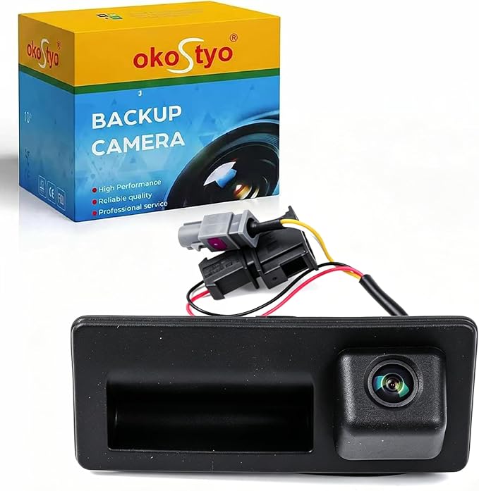 No. 5N0827566AA Rear View Backup Reverse Parking Camera/Rear View Camera | Compatible with Audi Fits For A4 A5 A6 A7 Q3 Q5 RS5 RS7 S4 S5 S6 S7 Q5 SQ5 2008-2018 Tailgate Release Switch with Camera Case