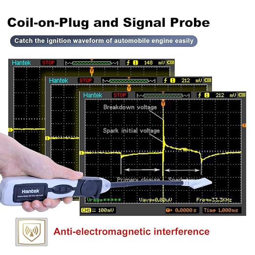 Hantek Signal Probe Coil-on-Plug HT25COP Ignition Waveform of Automobile Engine, Compatible with Normal Oscillscope
