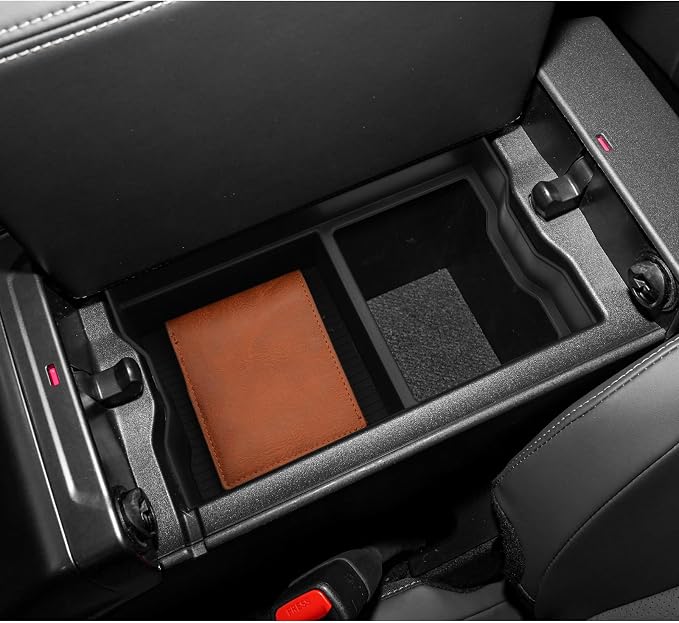 LUWU 2026 RAV 4 Center Console Organizer Compatible with 2026 Toyota RAV 4 Accessories Armrest Console Secondary Storage Box Insert Tray ABS Material Black (Not For Limited Trim)