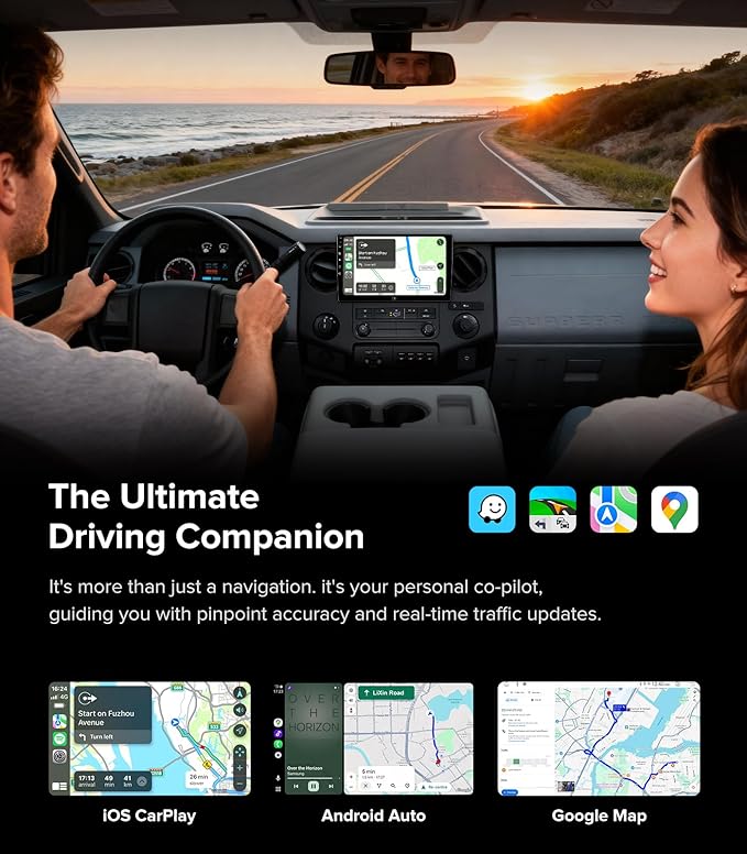10 Inch for Ford F150 Radio 2004-2008, F250/F350/450/550 2008-2016 Radio Upgrade Wireless CarPlay Android Auto, Plug and Play, 5G Wi-Fi, Bluetooth 5.0 QLED Touch Screen Car Stereo