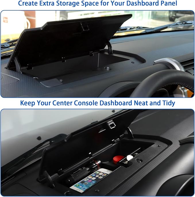 Center Console Dash Tray, Dashboard Storage Box Organizer Compatible with Toyota FJ Cruiser 2007-2021, ABS Auto Interior Storage Accessories (Dashboard Storage Box)