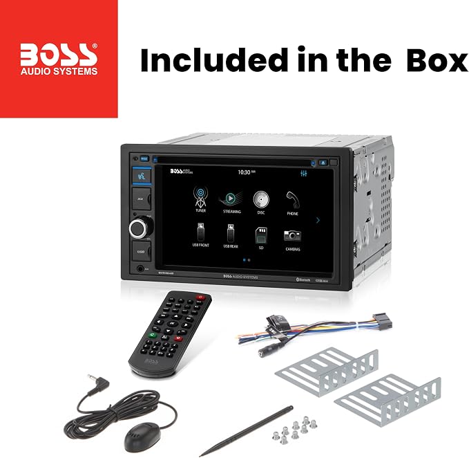 BOSS Audio Systems BV9364B Car Stereo DVD Player - Double Din, Bluetooth Audio/Hands-Free Calling, 6.2 Inch Touchscreen LCD Monitor, MP3 Player, CD, DVD, USB Port, SD, AUX Input, AM/FM Radio Receiver